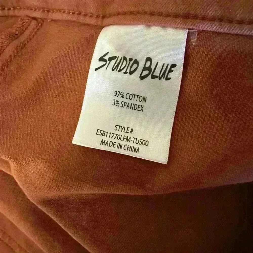 Studio Blue Rust Orange Crop Ankle Pants Size 18W - Picture 7 of 9